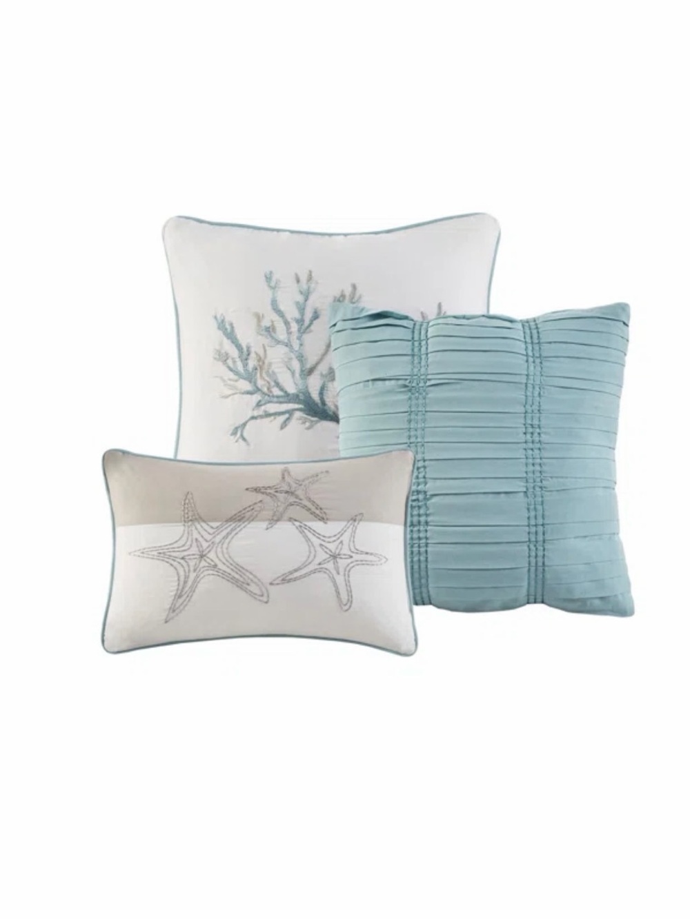 NEW Madison Park Pebble Beach Set of 3 Decorative Accent Pillows
